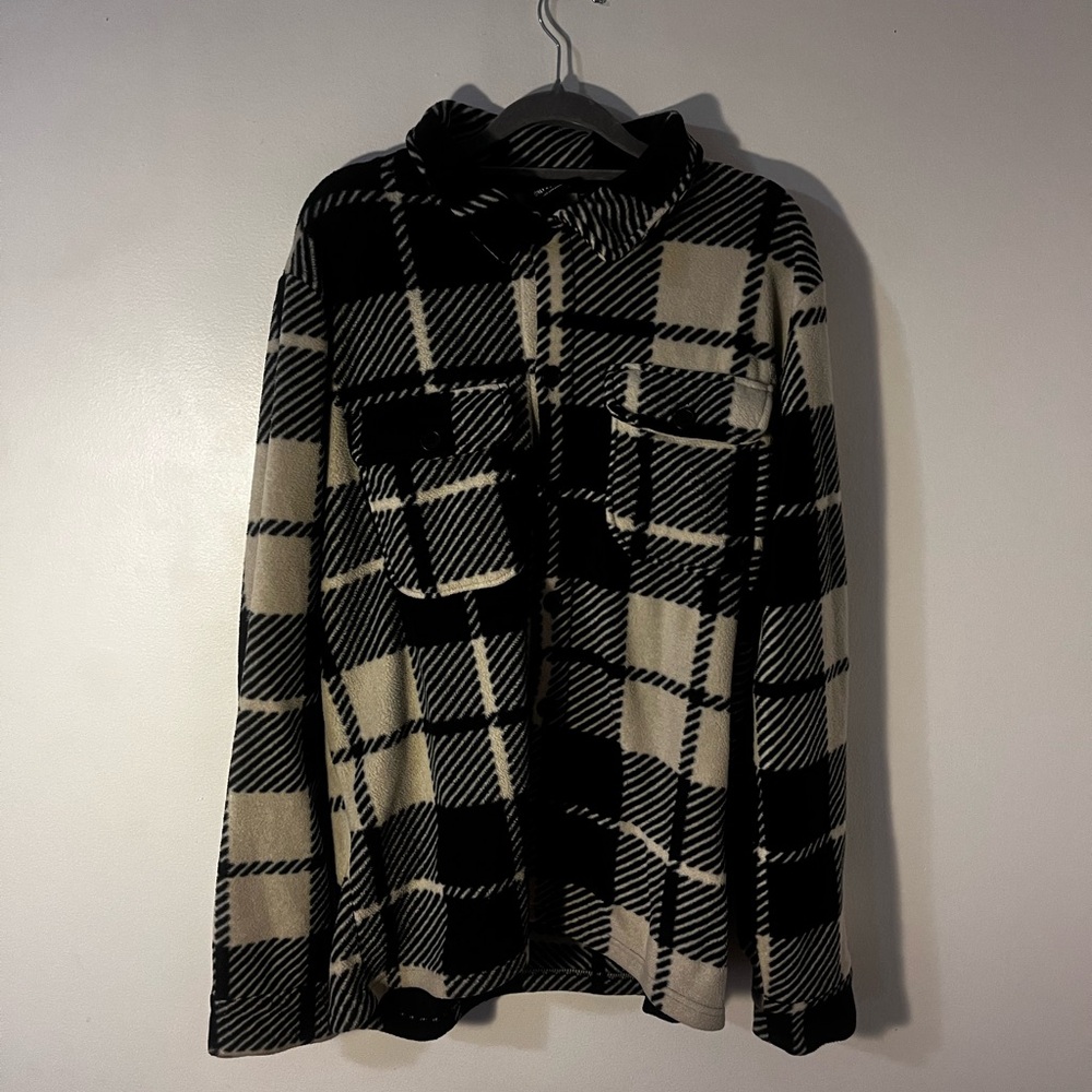 Black and Cream Plaid Sweater